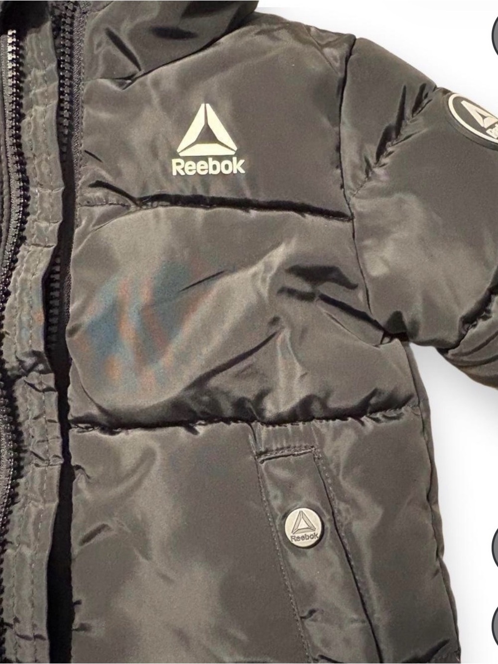 Reebok Kids size 12 months Black Hooded Puffer Jacket. Never worn - Picture 3 of 5